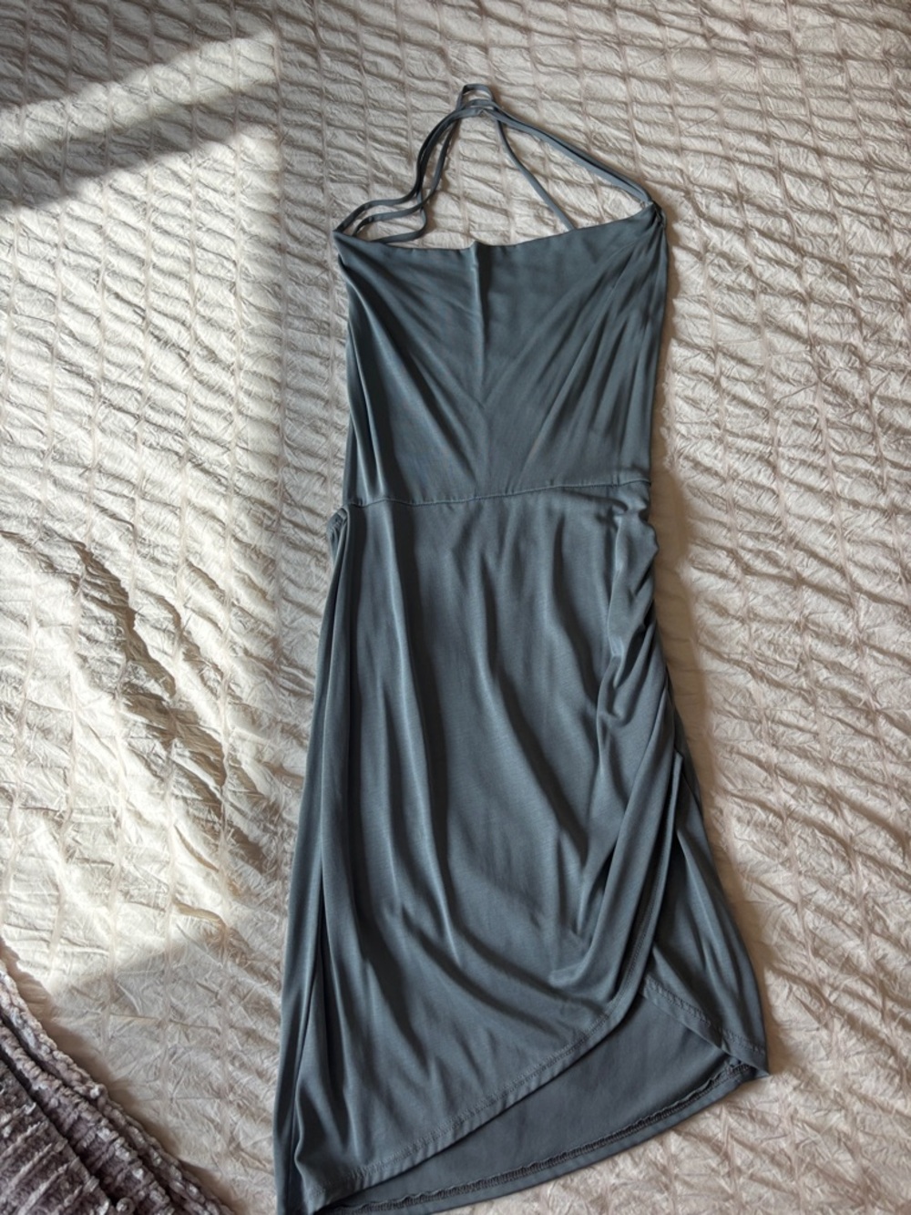 Charlotte Russe Green Gray Halter Mini Dress